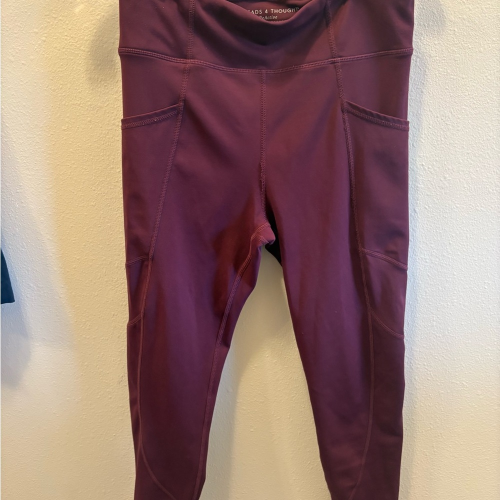 Burgundy High-Waisted Leggings